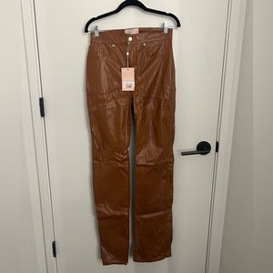 Revive dark brown leather pants